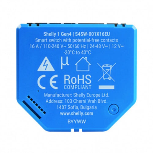 SHELLY 1 GEN4 SMART SWITCH