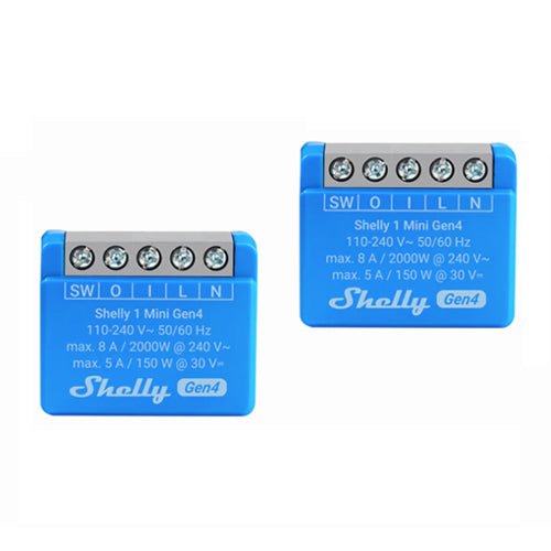 SHELLY 1 MINI GEN4 SMART SWITCH – 2 PACK